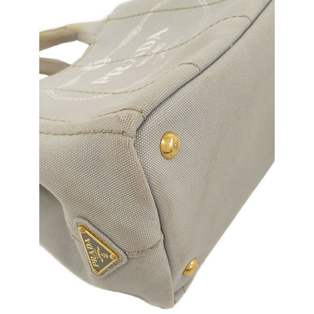 Prada Canapa 2way Tote Bag Canvas White - Picture 4 of 9